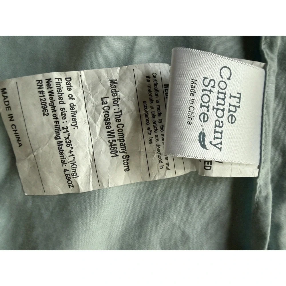 Company Store King Coverlet 2 Shams Set Blue Sage Paisley Cotton Quilt VTG